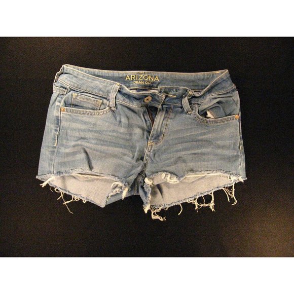 Arizona Jean Co Womans Cut Off Jeans Shorts Sz 5 Measured W27 Junior Blue Denim - Picture 1 of 8
